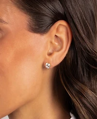 by Adina Eden Cubic Zirconia Gold Plated Solitaire Four Prong Stud Earrings