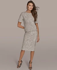 Donna Karan New York Women's Sequin Detail Top