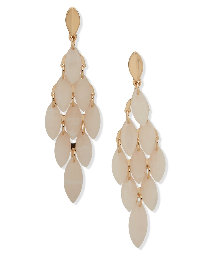 lonna & lilly Plastic Stone Navette Disc Chandelier Earrings
