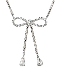 Steve Madden Faux Stone Rhinestone Bow Statement Necklace