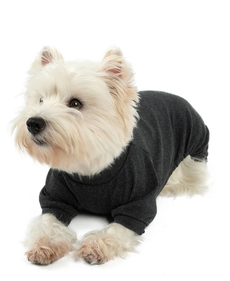Leveret Dog Cotton Pajama Solid Dark Gray