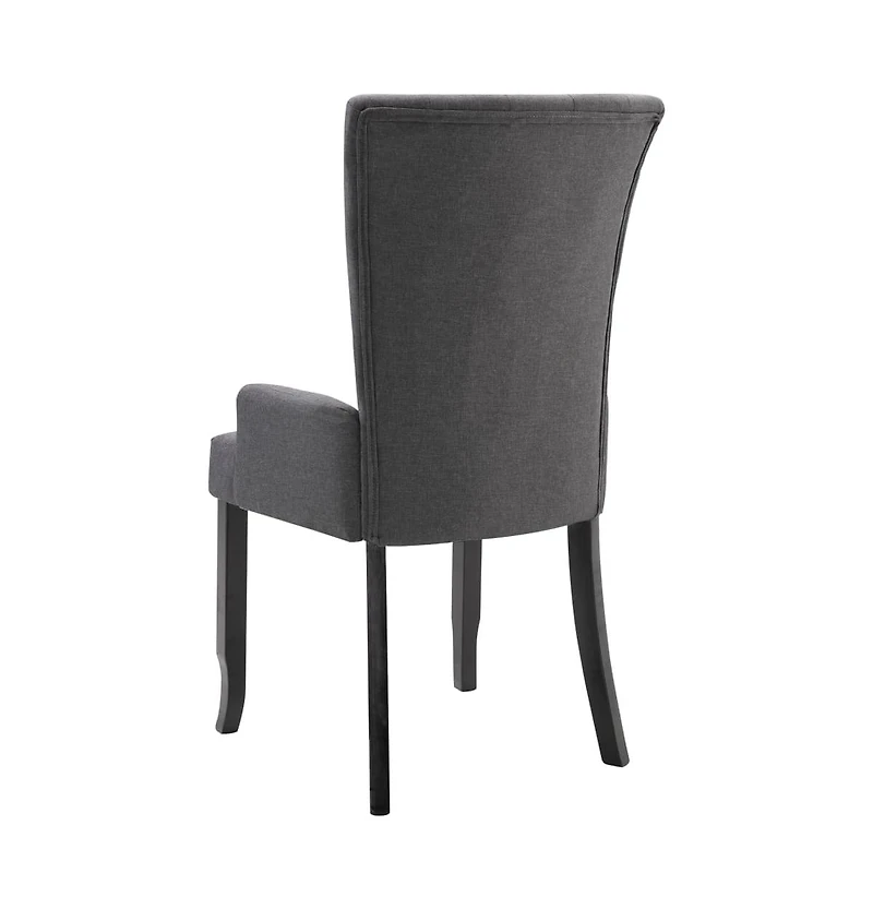 vidaXL Dining Chair with Armrests Dark Gray Fabric