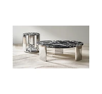 Z Gallerie 1 piece polished stainless steel base Flare End Table