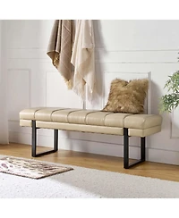 Mid-century Modern Laurens Upholstered Bench with Metal Legs