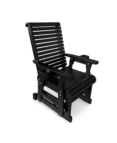 Mega Casa Patio Glider with Cup Holders, High Roll Back and Deep Contoured Seat, Heavy Duty 600 Lbs (1-Seater)