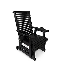 Mega Casa Patio Glider with Cup Holders, High Roll Back and Deep Contoured Seat, Heavy Duty 600 Lbs (1-Seater)