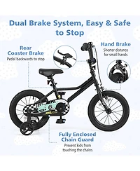 Sugift 16 Inch Kids Bike Adjustable for 3-8 Years Old with Low-Step Frame