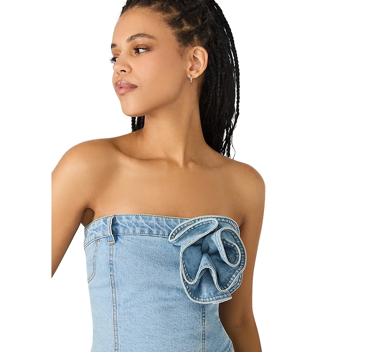 Steve Madden Women's Rosette Bustier Sleeveless Top