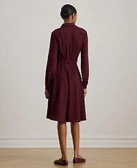 Lauren Ralph Women's Double-Faced Point Collar Shirt Dress