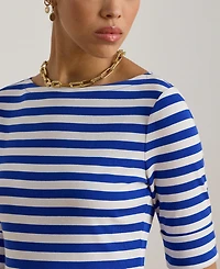 Lauren Ralph Women's Striped Boat Neck T-Shirt