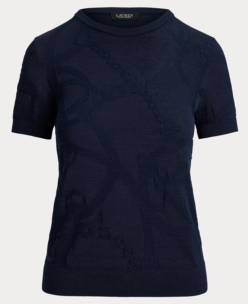 Lauren Ralph Women's Belting-Motif Short-Sleeve Sweater