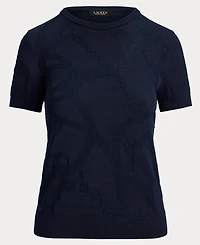Lauren Ralph Women's Belting-Motif Short-Sleeve Sweater