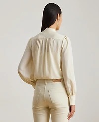 Lauren Ralph Women's Tie-Neck Top