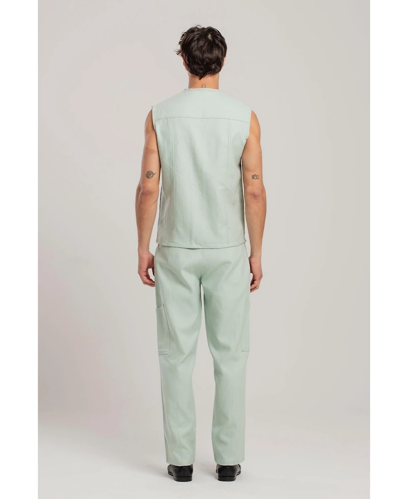 Pcfg Women's Men's Free Heaven Linen-Blend Pocket Vest