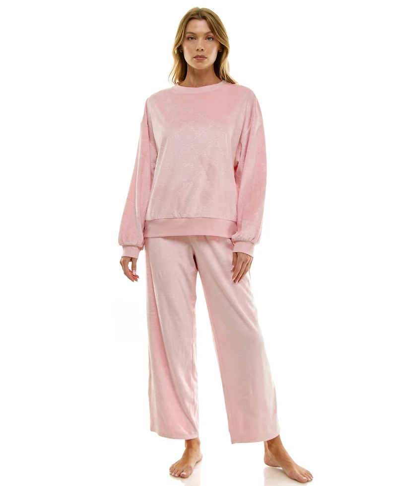 Roudelain Women's Long Sleeve Crew Neck and Pant Set