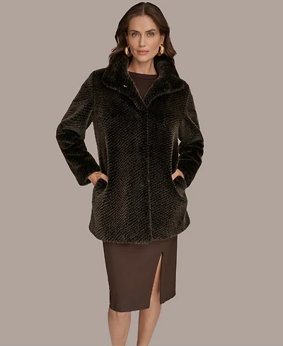 Donna Karan New York Women's Stand Collar Coat