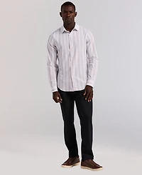 Perry Ellis Men's Long Sleeve Ombre Yarn-Dyed Stripe Shirt