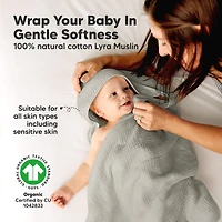 KeaBabies 2pk Lyra Muslin Baby Towels with Hoods for Girl, Boy, Soft, Absorbent, Cotton Hooded Baby Bath Towels