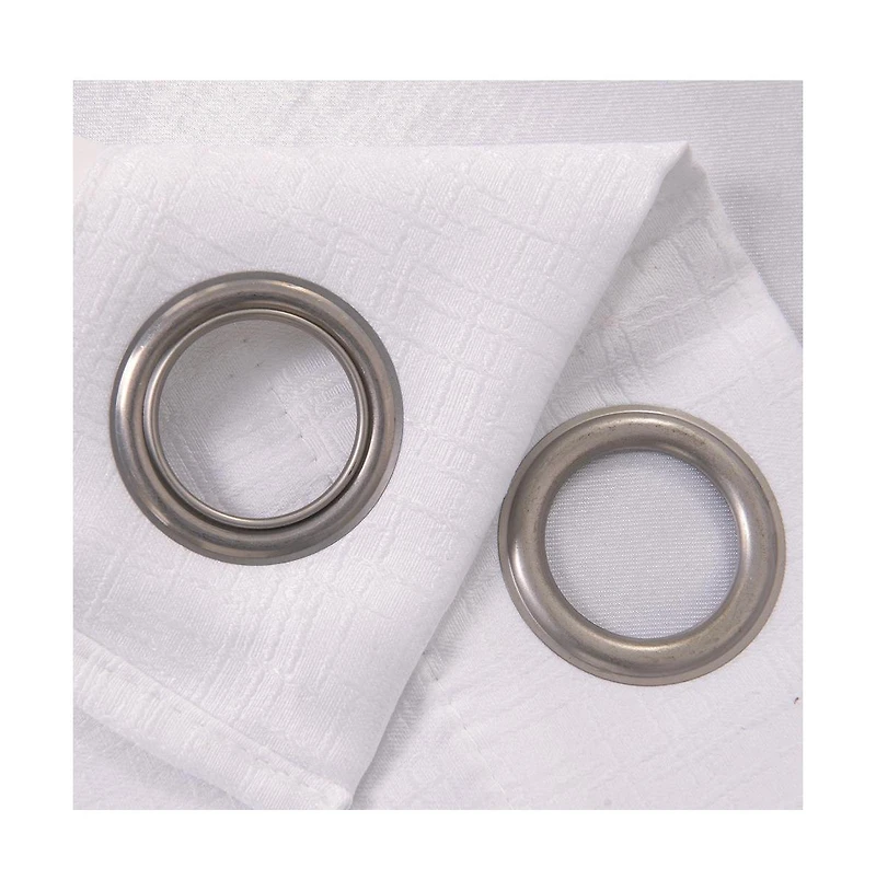 Olivia Gray Lynx Matte Embossed Blackout Grommet Single Panel 52x95", White