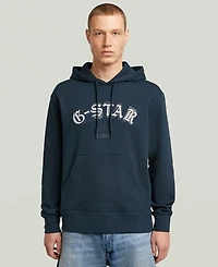 G-Star Raw Men's Embroidered Logo Graphic Hoodie