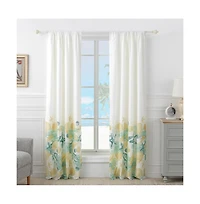 Barefoot Bungalow Grand Bahama Bedroom Living Room Window Curtain Panel Set, 84x84-inches, White