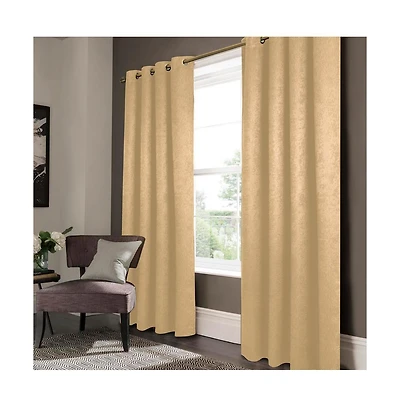 Olivia Gray Lina Matte Embossed Blackout Grommet Single Panel - 52x90