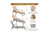 Aecojoy Adjustable Outdoor Chaise Lounge Chair Patio Recliner