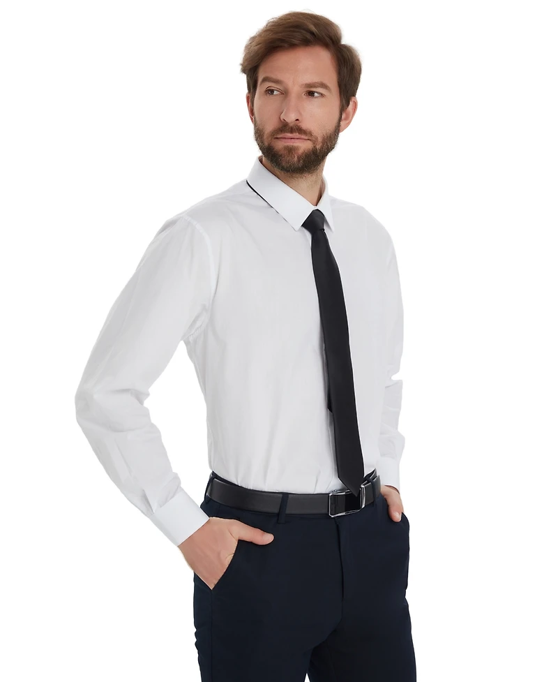 Alfani Men's Promo Solid Regular-Fit Spread Collar Dress Shirt, Macy's Exclusive