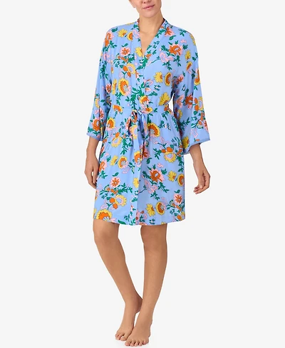 Sanctuary Women's Wrap Around Long-Sleeve Short Robe