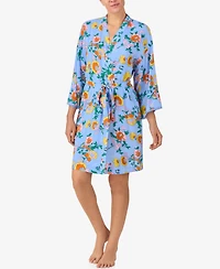 Sanctuary Women's Wrap Around Long-Sleeve Short Robe