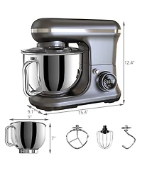 Sugift 6.5 Qt Tilt-Head 6 Speed Electric Food Stand Mixer with Egg Whisk, Dough Hook & Flat Beater