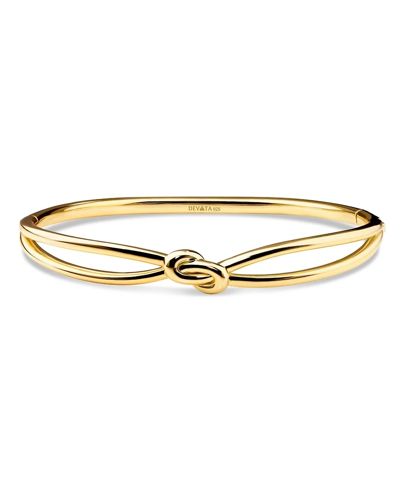 Devata Love Knot Bangle Bracelet in Gold Plated Sterling Silver