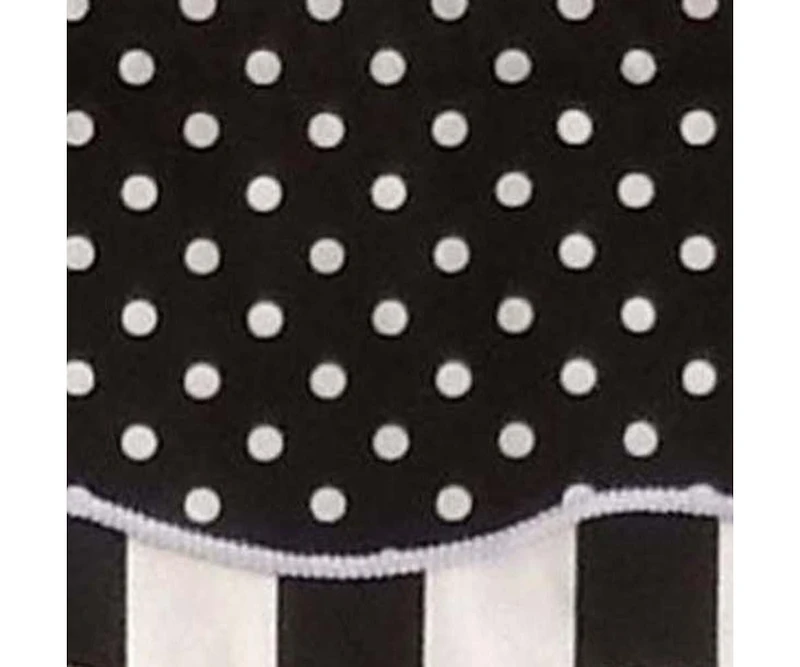 Rlf Home-Glory Dotty Style High Quality 3" Rod Pocket Valance 50" X 16" Black by Rlf Home