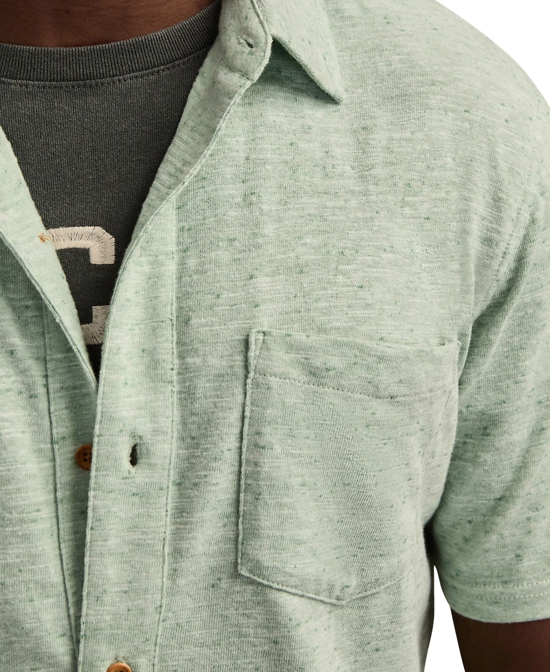 Lucky Brand Men's Short-Sleeve Linen Knit Shirt