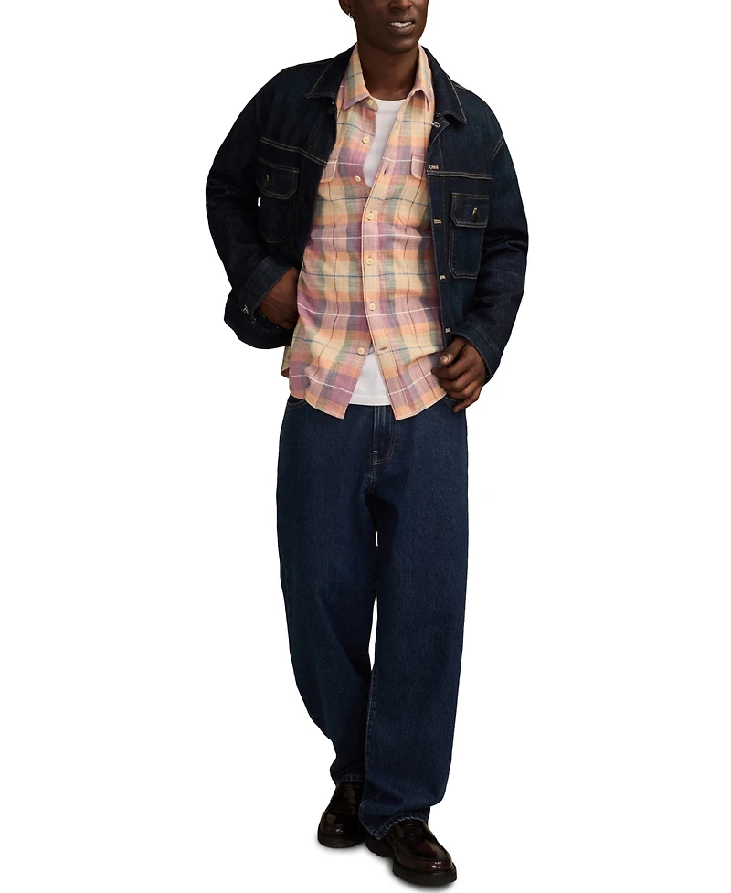 Lucky Brand Men's Big Slub Plaid Shirt