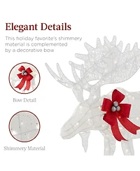 Best Choice Products 2-Piece Moose Family Lighted Christmas Yard Decor Set w/ 170 Led Lights, Stakes, Zip Ties