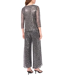 Msk Women's Sequin Pull-On Pants
