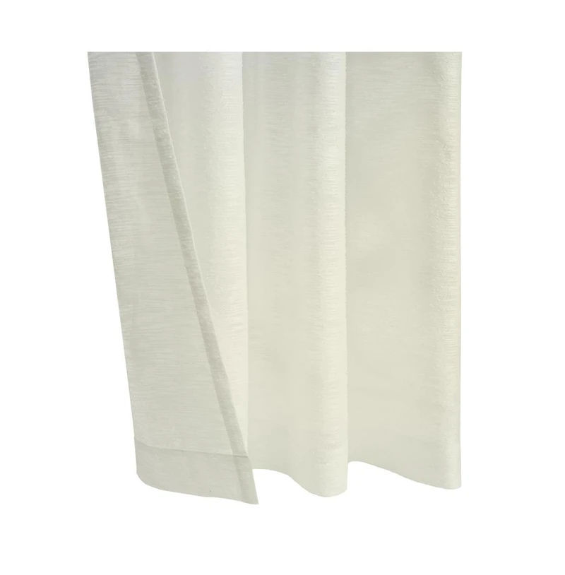 Habitat Boucle Sheer Premium Stylish and Functional Grommet Curtain Panel 52" x 63" Off White