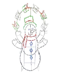 Puleo International 5' 2D Outdoor Snowman Christmas Holiday Decor