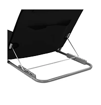 vidaXL Folding Beach Mats 2 pcs Steel and Fabric Black