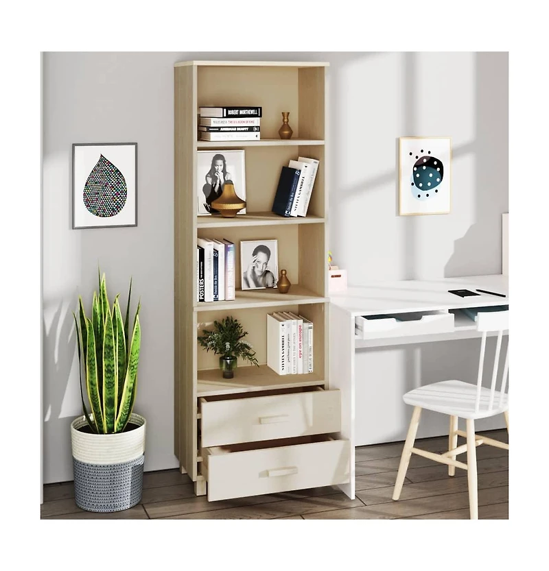 Highboard Hamar Honey Brown 23.6"x13.8"x70.9" Solid Wood Pine