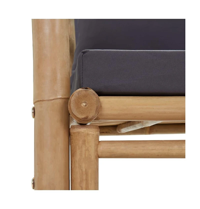 Patio Bench with Cushions 45.3" Bamboo