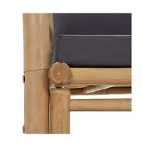 Patio Bench with Cushions 45.3" Bamboo