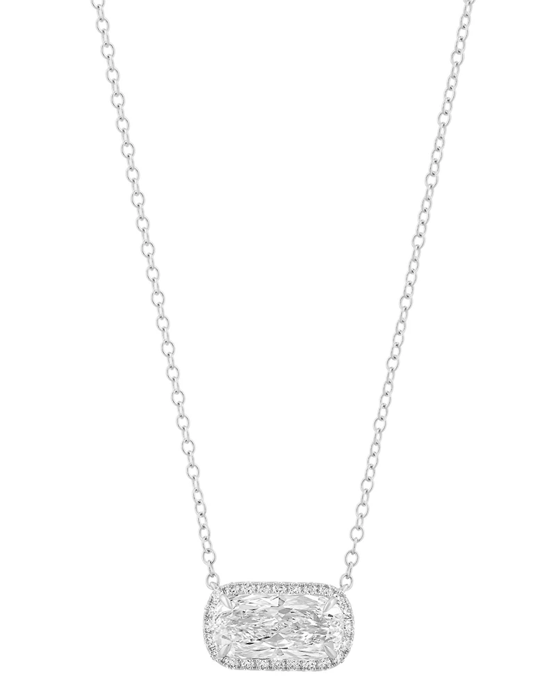 Effy Collection Certified Lab Grown Cushion Cut Diamond Necklace (2-1/6 ct. t.w.) in 14k White Gold