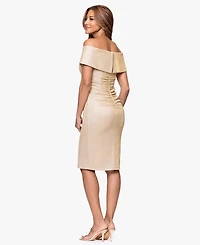 Xscape Women's Galaxy Off-The-Shoulder Glitter Dress