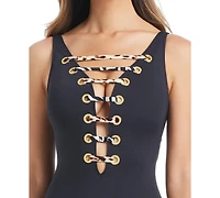 Bleu by Rod Beattie Women's What's The Mix Over-The-Shoulder Swimsuit