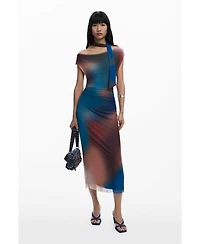 Desigual Women's Draped with Irregular Neckline Dress