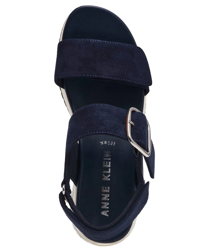 Anne Klein Women's Evanti Buckle Double Strap Sporty Sandals