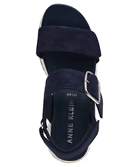 Anne Klein Women's Evanti Buckle Double Strap Sporty Sandals