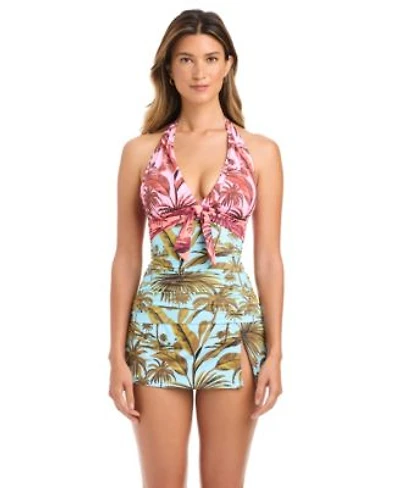 Bleu By Rod Beattie Womens Lotus Printed Bandini Bottoms